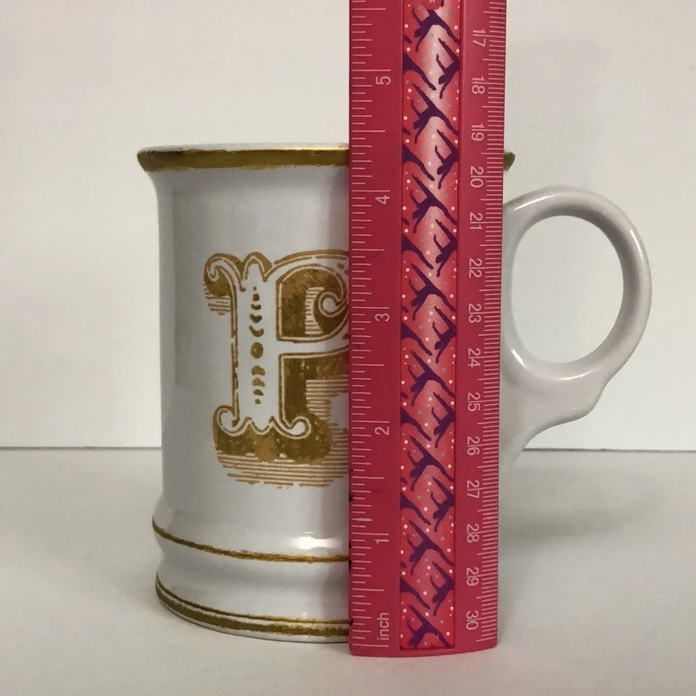 Williams Sonoma Gold Monogram Initial P Coffee Mug